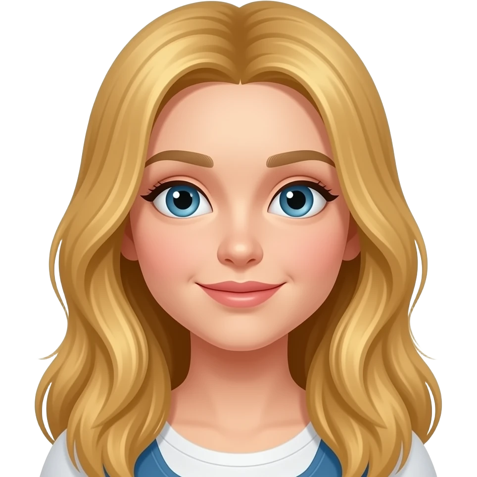 make a girl face emoji that have long golden hairs emoji