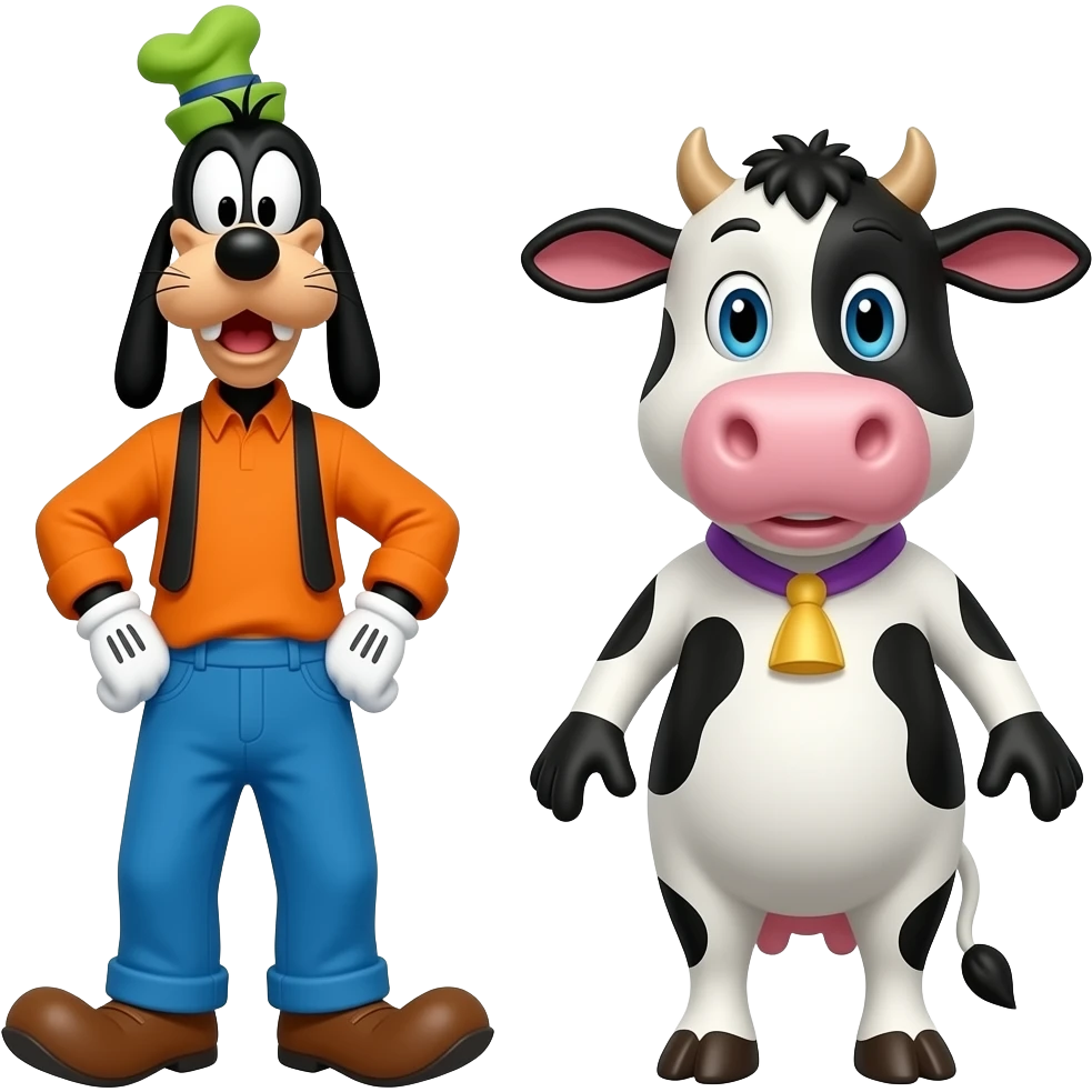 Goofy Goof and Clarabelle Cow full body emoji