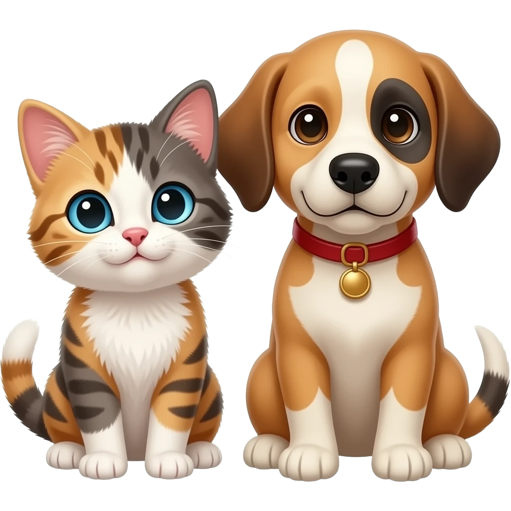 котики и собачки вместе веселые emoji