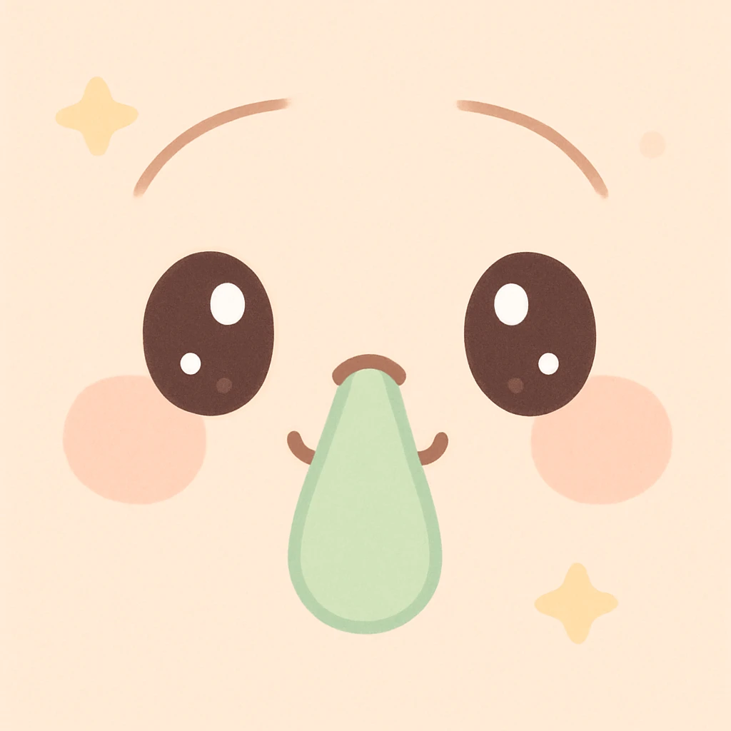 kawaii cute face pastel green snot emoji