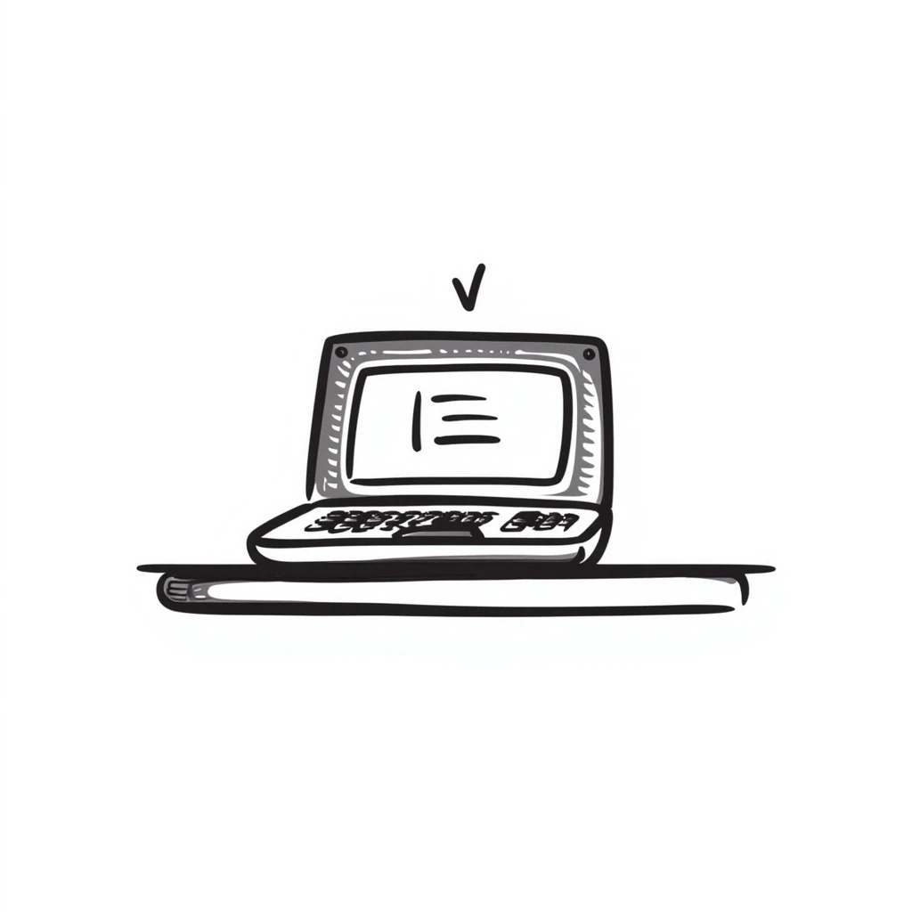 playful sketchy hand drawn doodle style laptop emoji