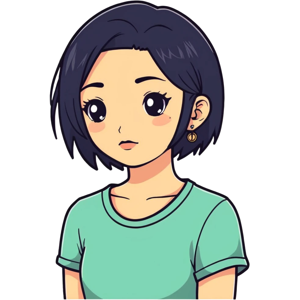 Girl with black hair and piercings  emoji