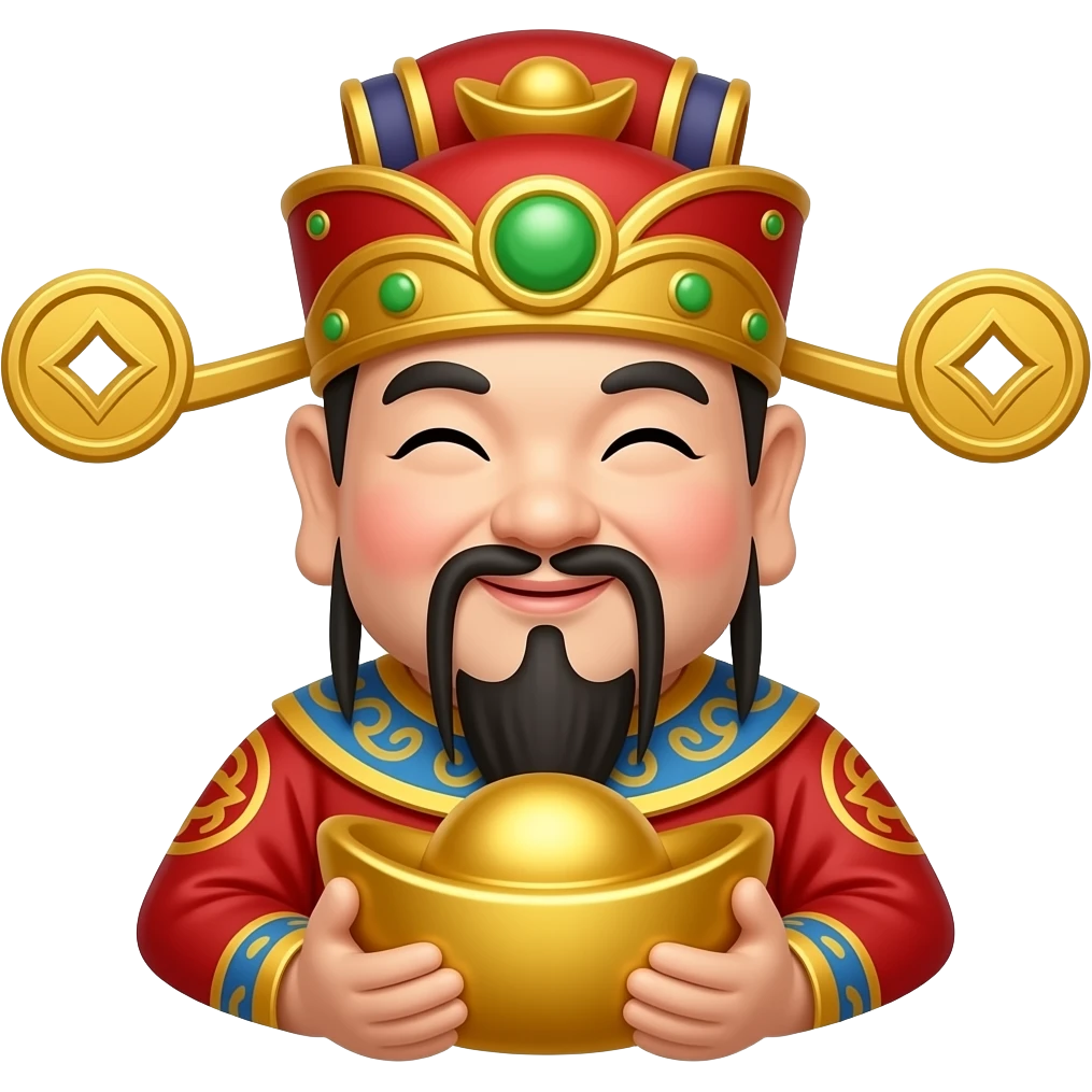 A Chinese God of Wealth emoji