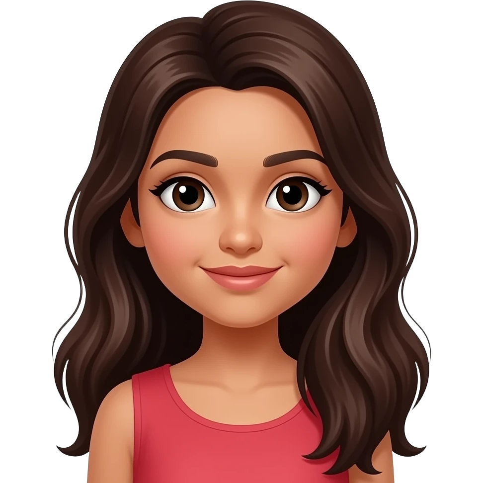 make my memoji, a girl with long length dark brown hair black eyes, asian, indian emoji