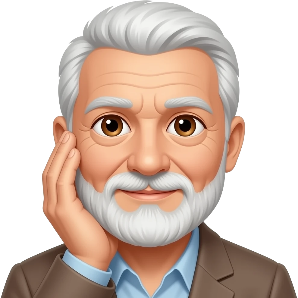 Brown eyes Very Old man white face short beard face palm emoji