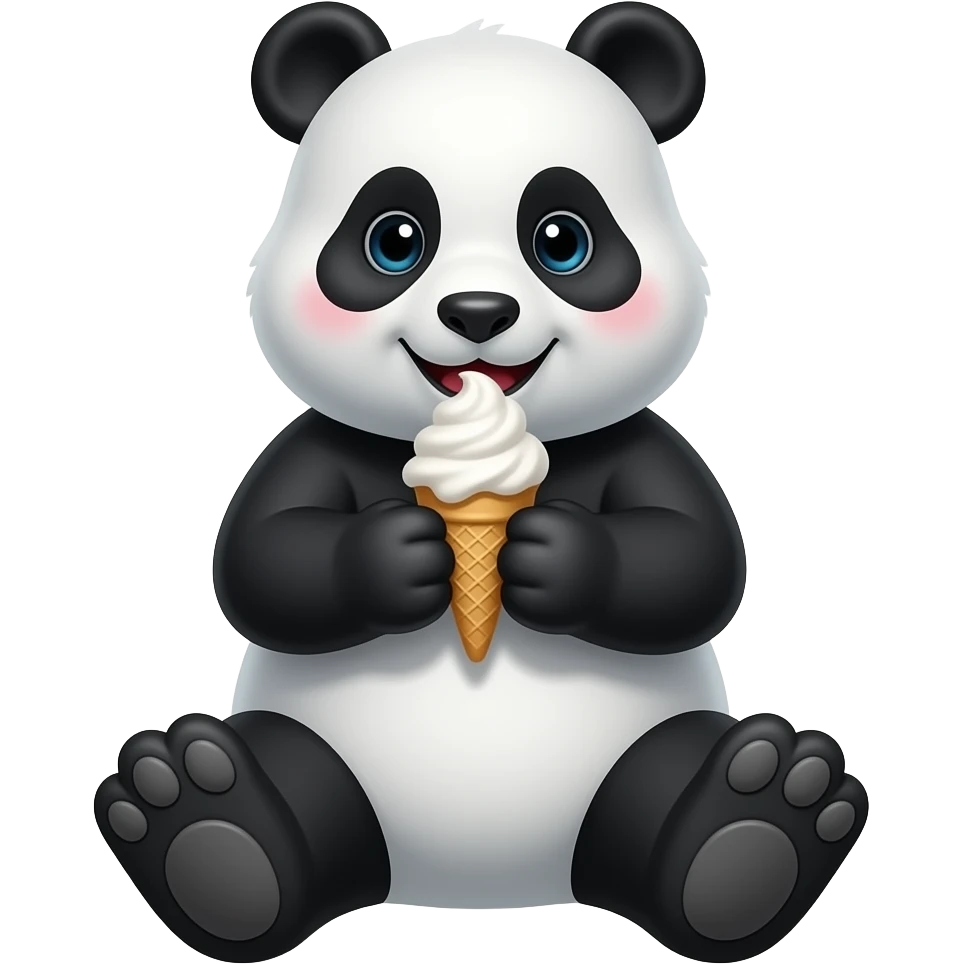 Panda bear eating ice cream emoji