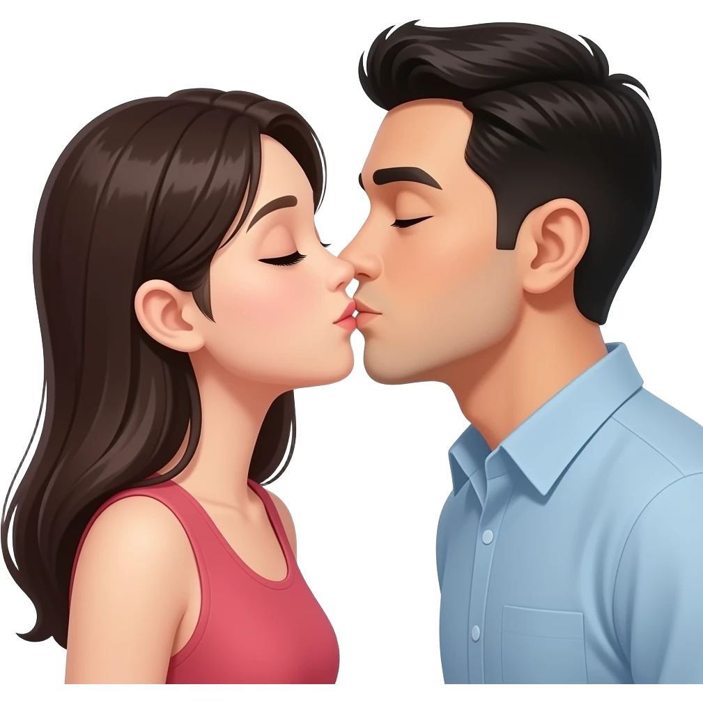 Me kissing Asian women emoji