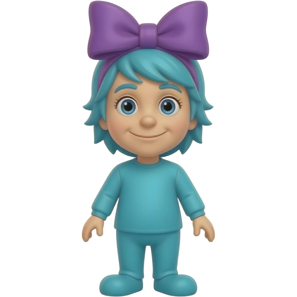 Dr Seuss who style cyan big purple bow very tall full body emoji