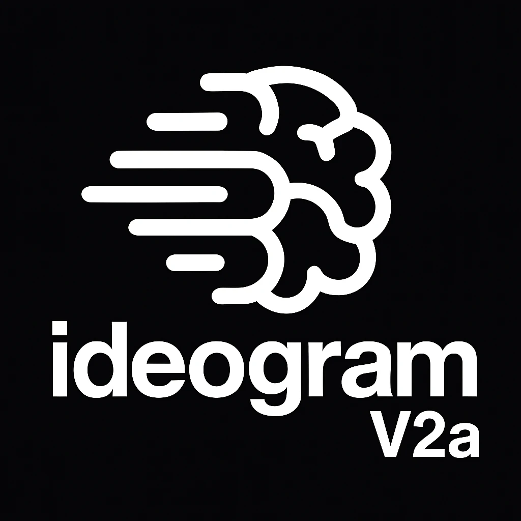 recreate this logo with text of "ideogram V2a", MAKE IT FIT IN SQAURE  emoji