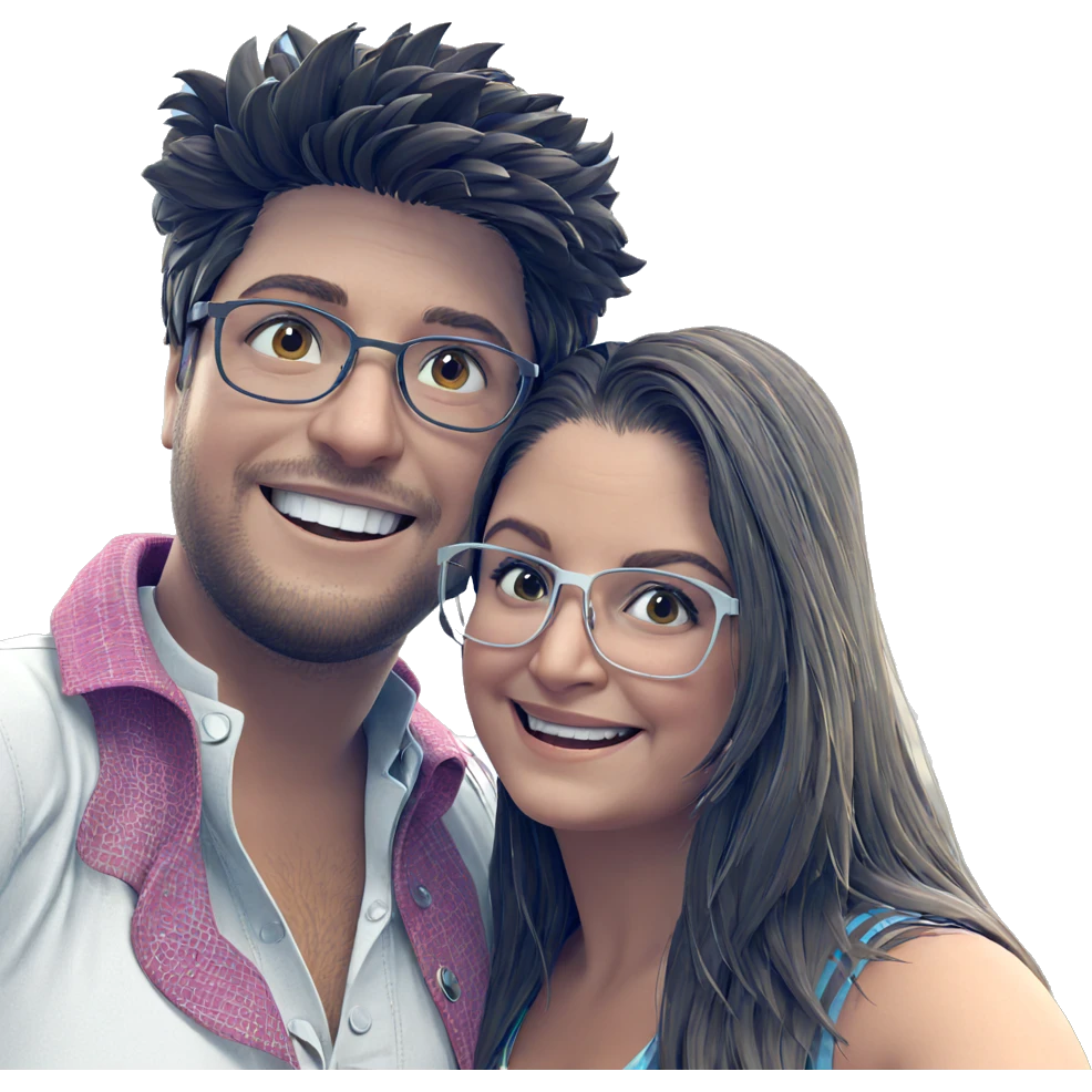 smiling couple in nature emoji