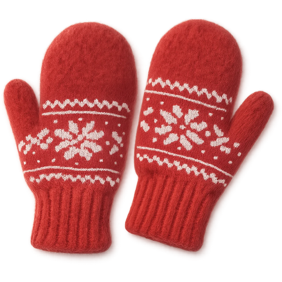 christmas wool mittens, soft and fluffy ,remove background emoji