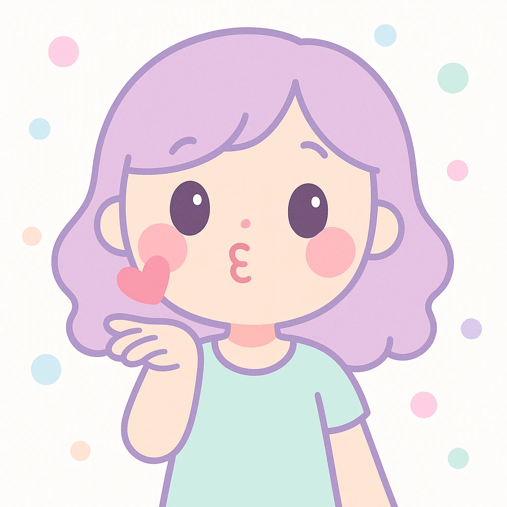 cute girl sending a kiss, pink cheeks, sparkling eyes, simple background emoji