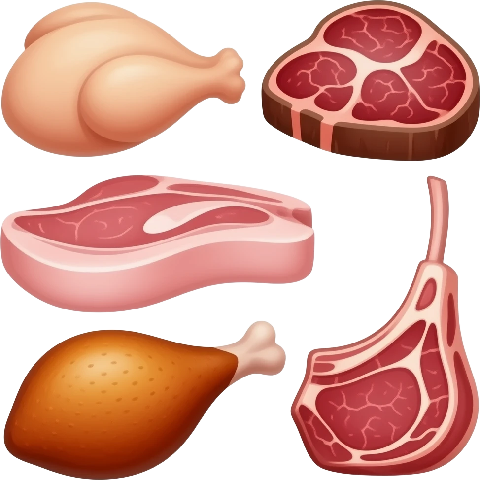 vector flat display Meat & Poultry emoji