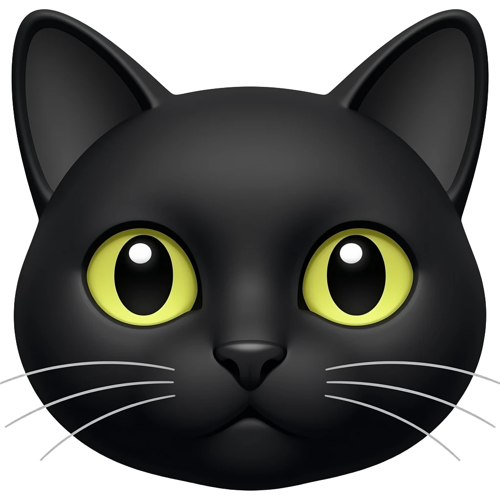 Siyah kedi sadece kafası emoji