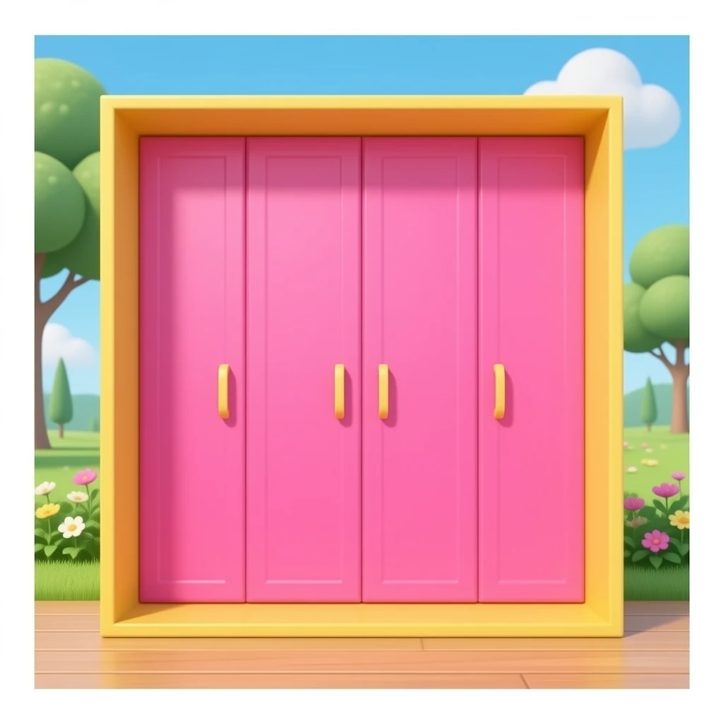 yellow pink  Closet Wall Section  inspired by Barbie colour palette emoji
