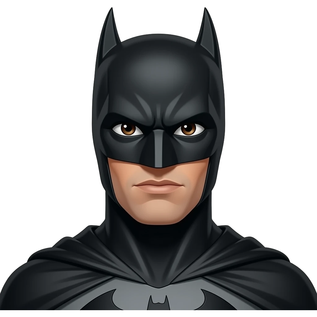 batman dark brown skin dark brown eyes emoji