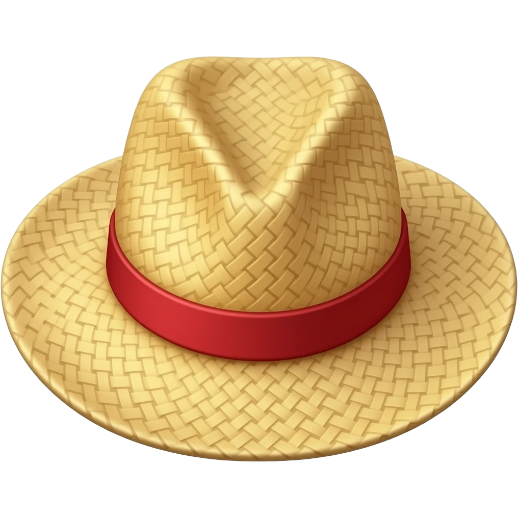 Chapeau de paille fil rouge emoji