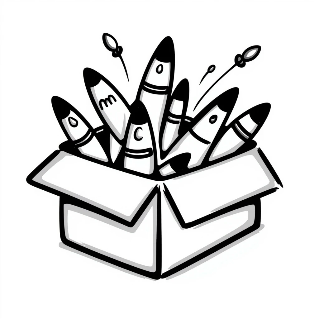 A military box filled with combat missiles emoji