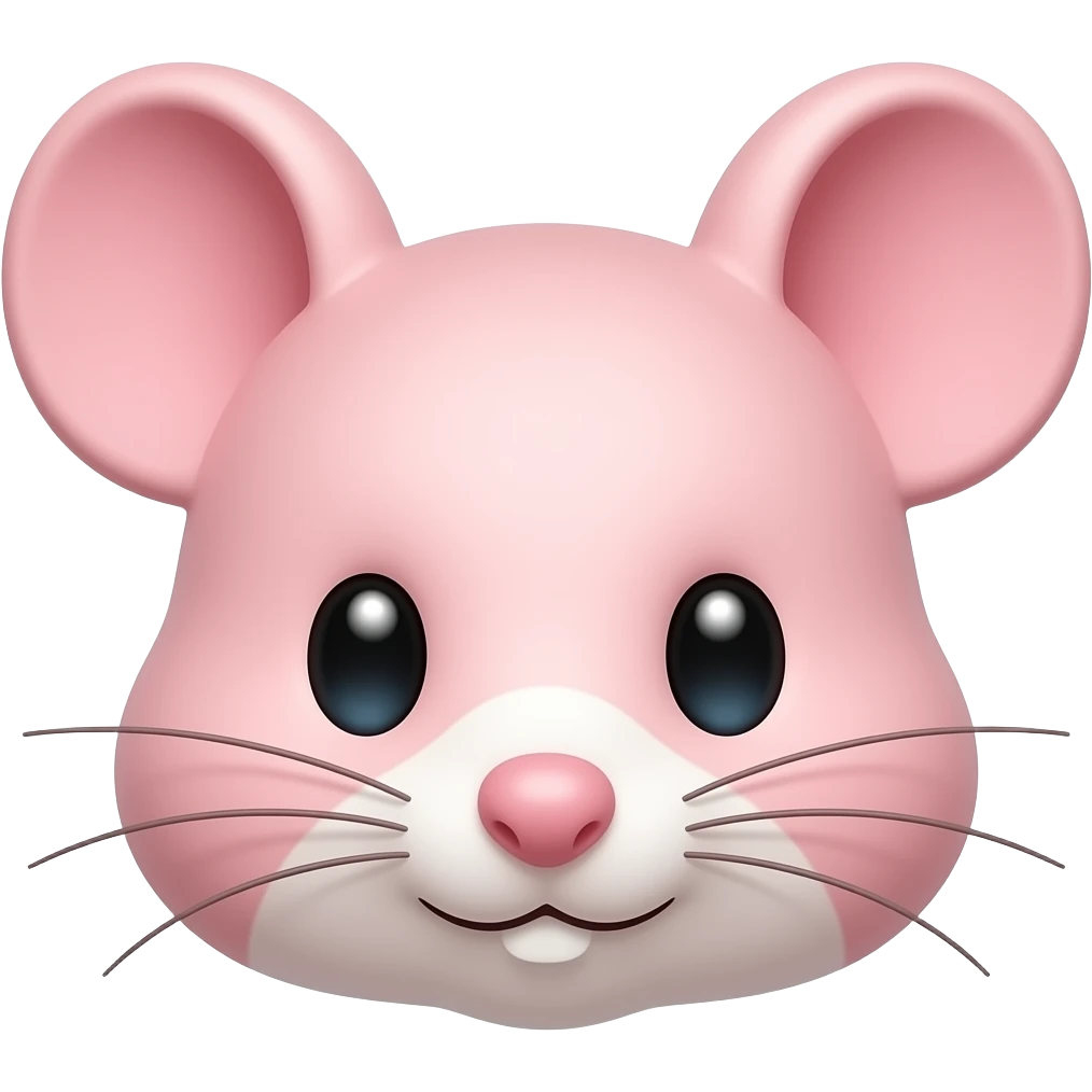 Cute light pink baby mouse face emoji