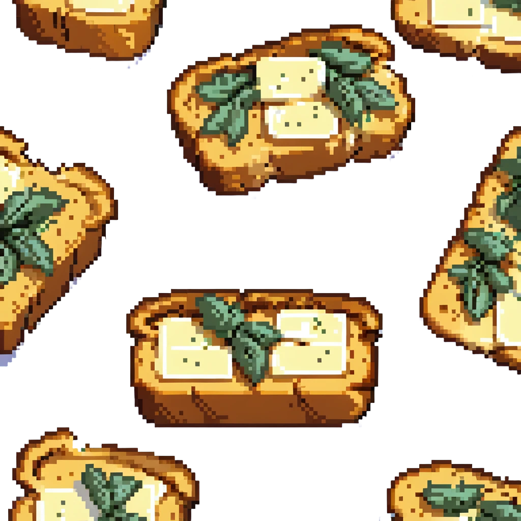 a perfect garlic bread, italian style, open faced emoji