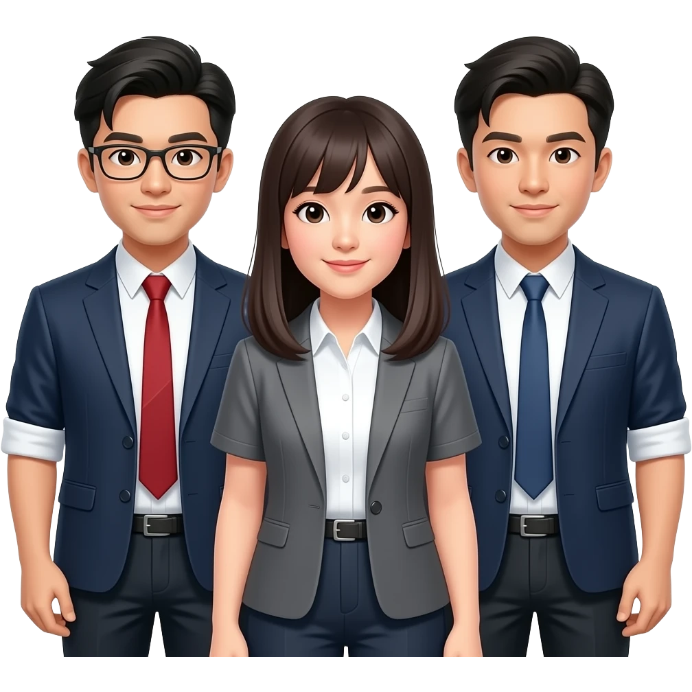 3인 구성 대학생 팀 동양인 emoji