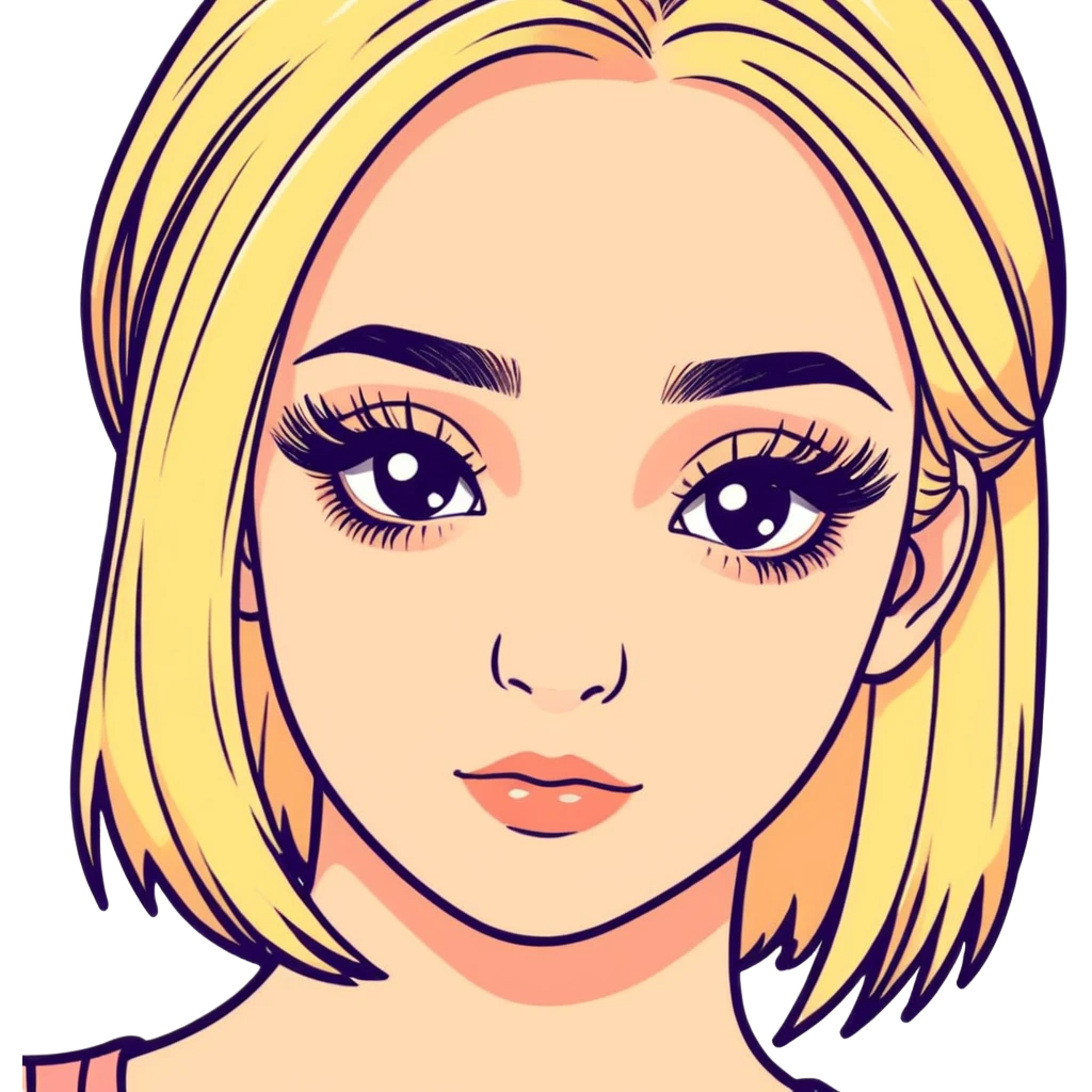 Blonde  girl with fake lashes emoji