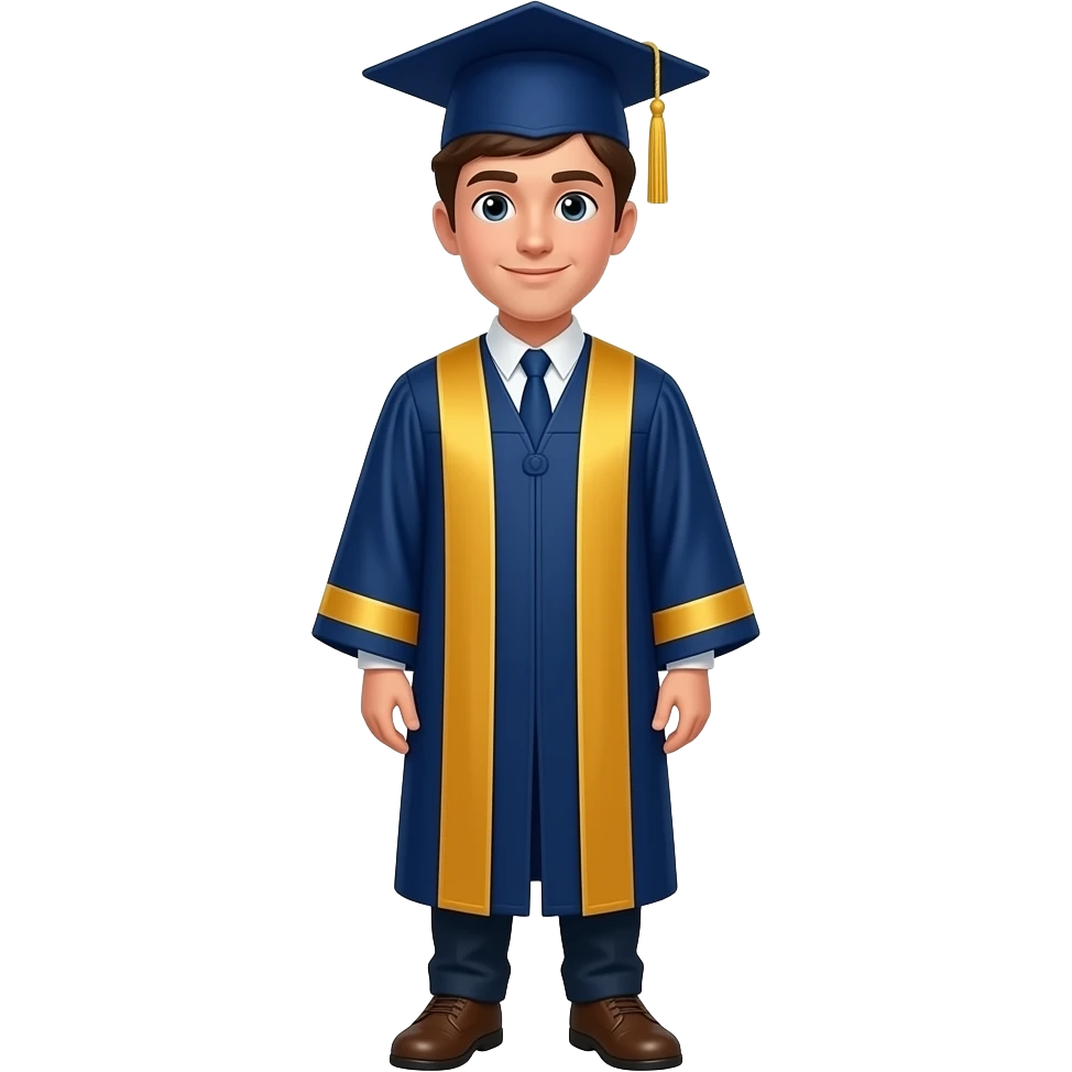 a young adult graduates university emoji