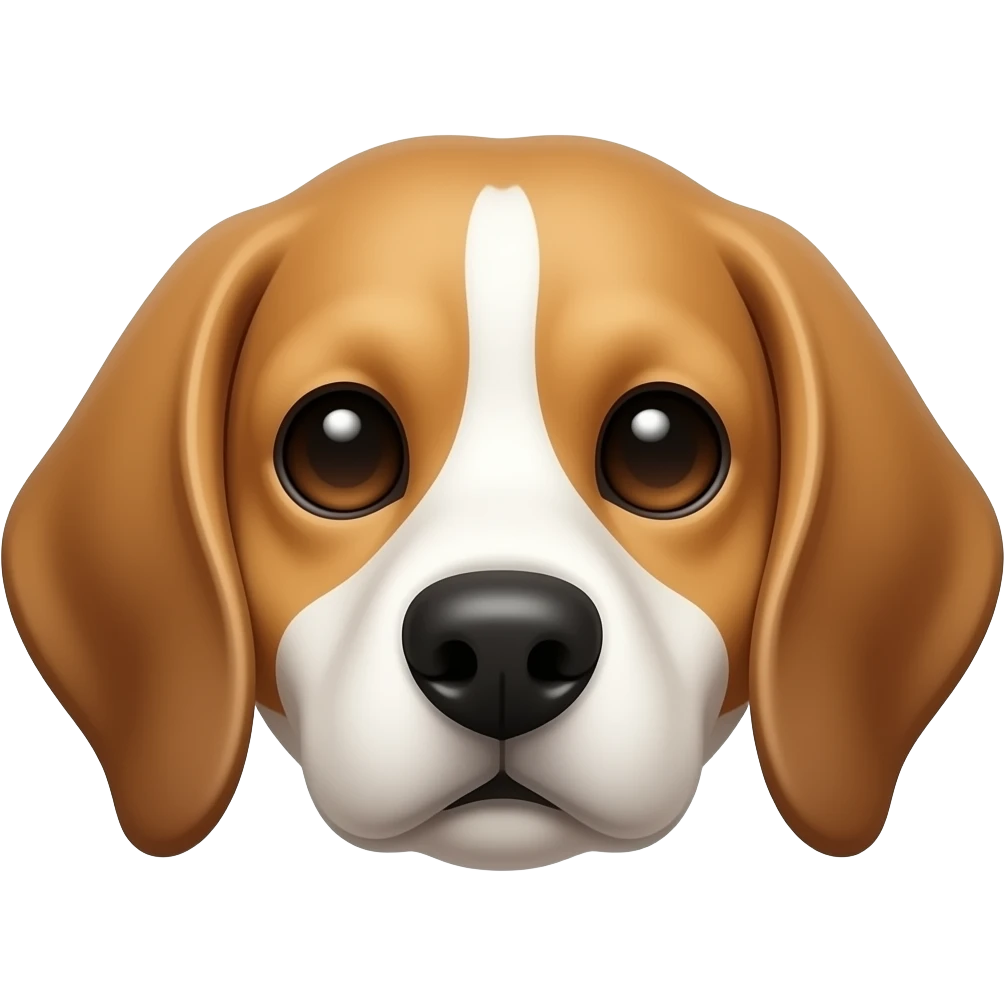 Silver white beagle face emoji