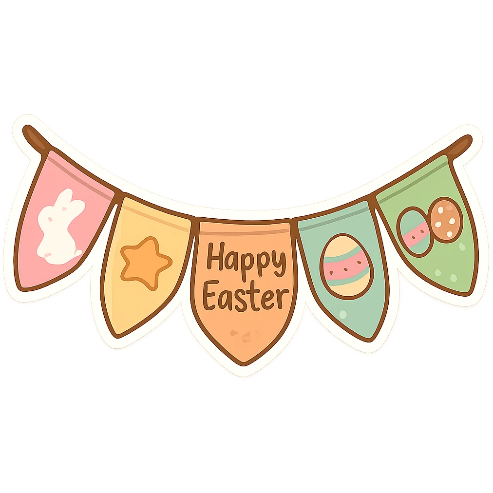 一串复活节彩旗 emoji