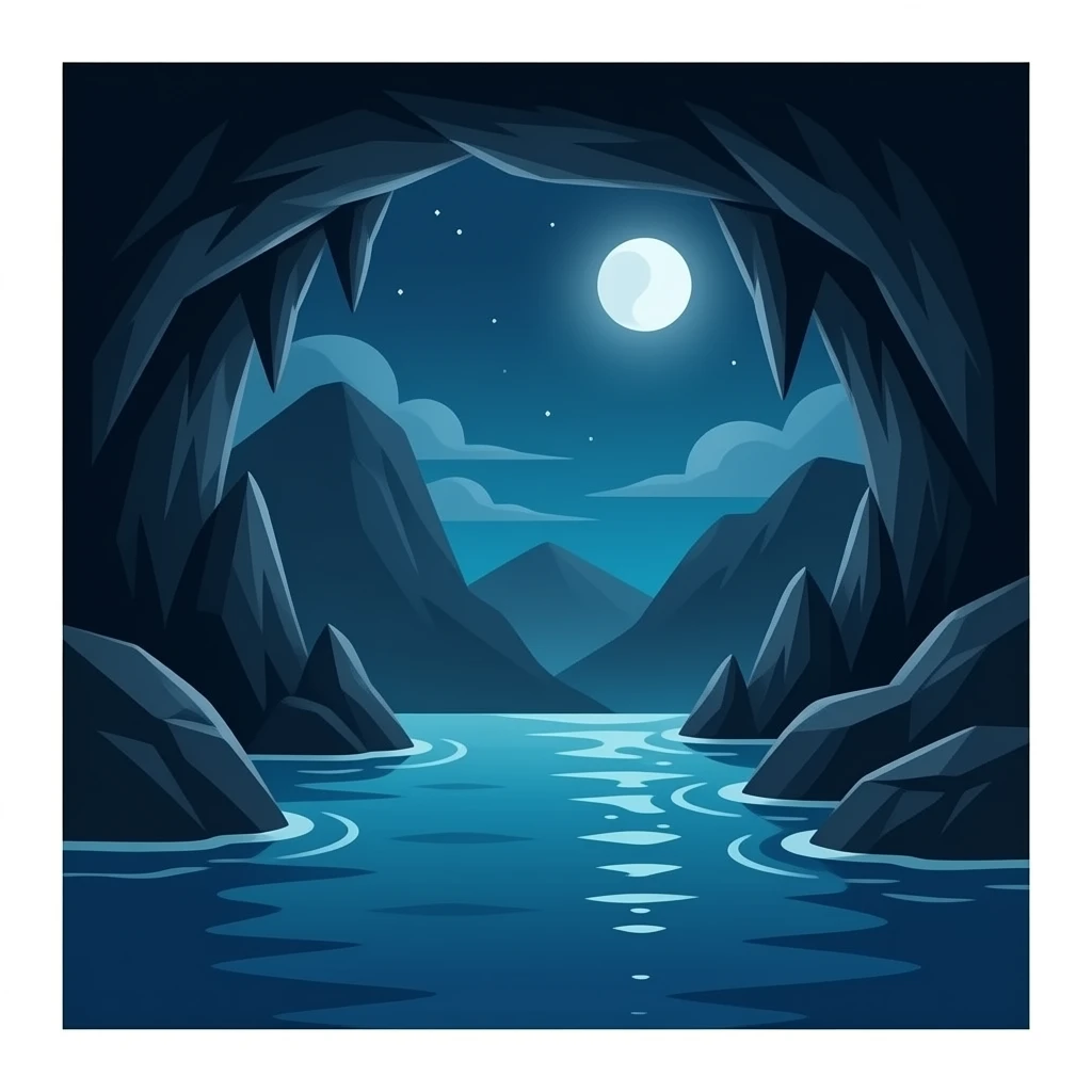 une grotte très sombre il ne doit pas y avoir de l'eau emoji