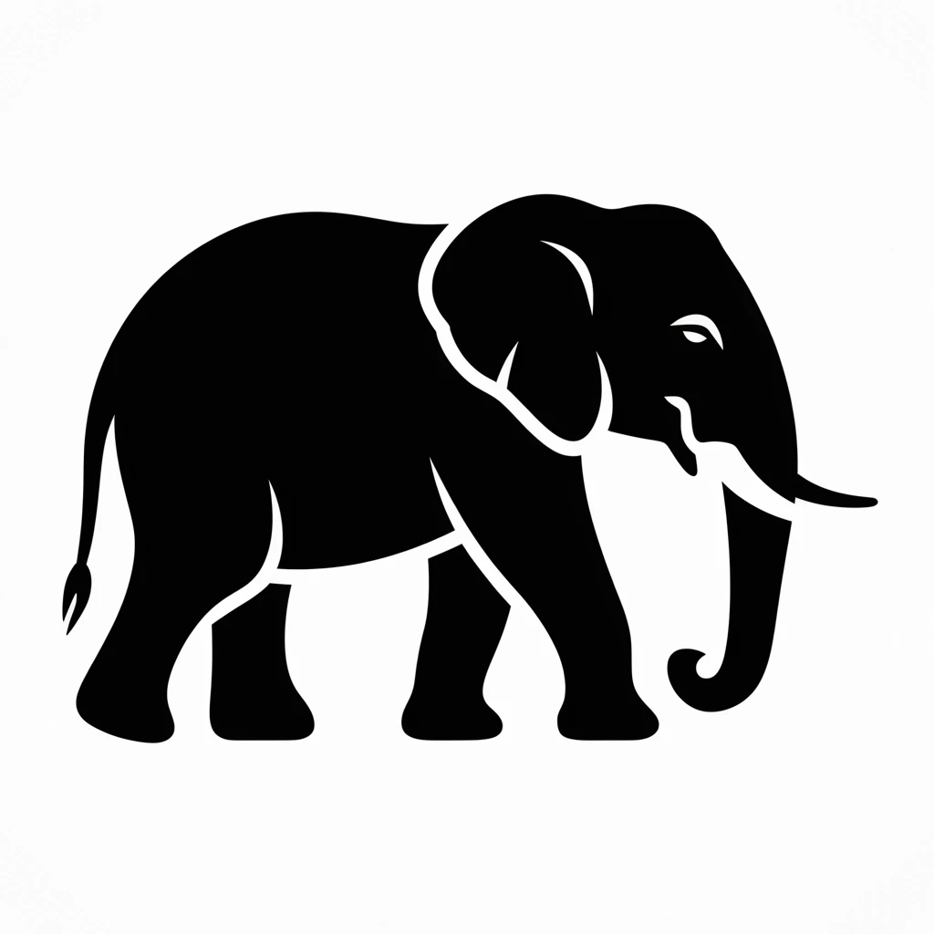 Elephant icon black silhouette emoji