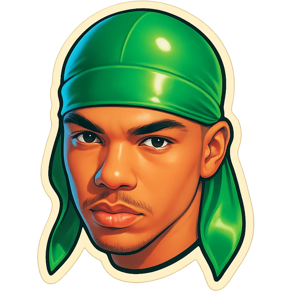 lol face
Change His durag To Green emoji