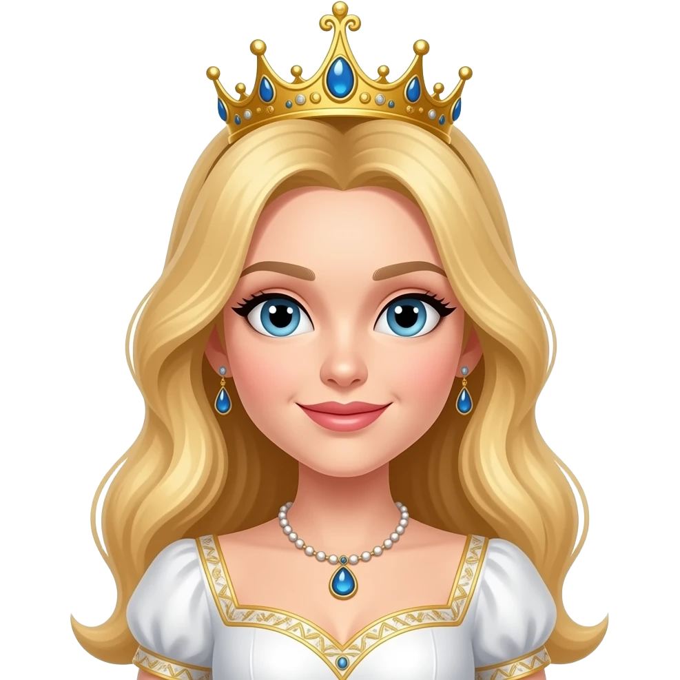 A beautiful blonde queen emoji