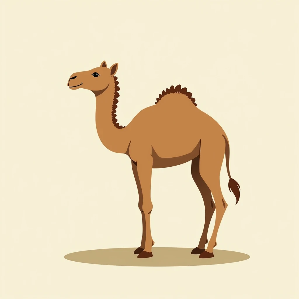 Flat design style camel emoji