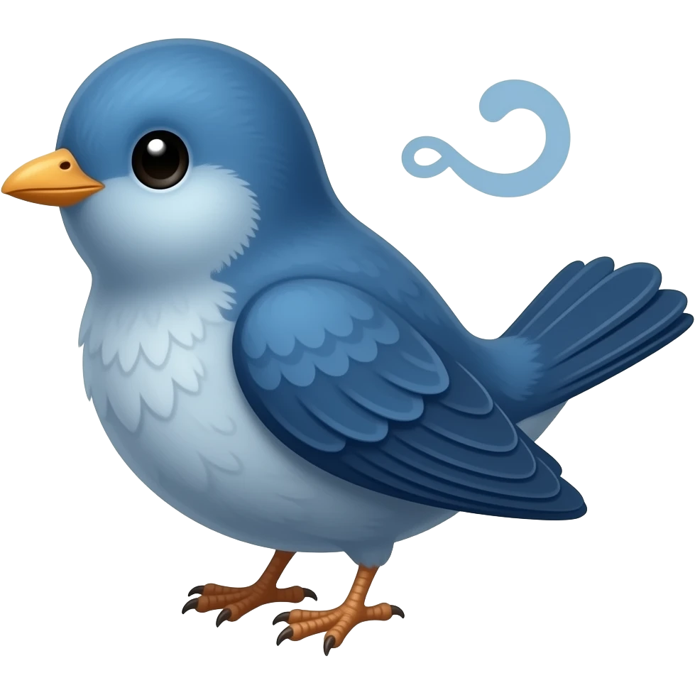 deep blue little bird emoji