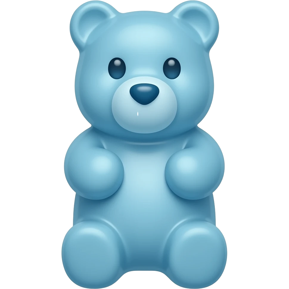 light blue realistic gummmy bear emoji