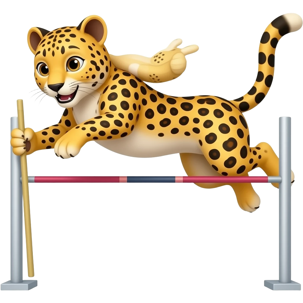 cheetah Pole Vaulting with jersey emoji