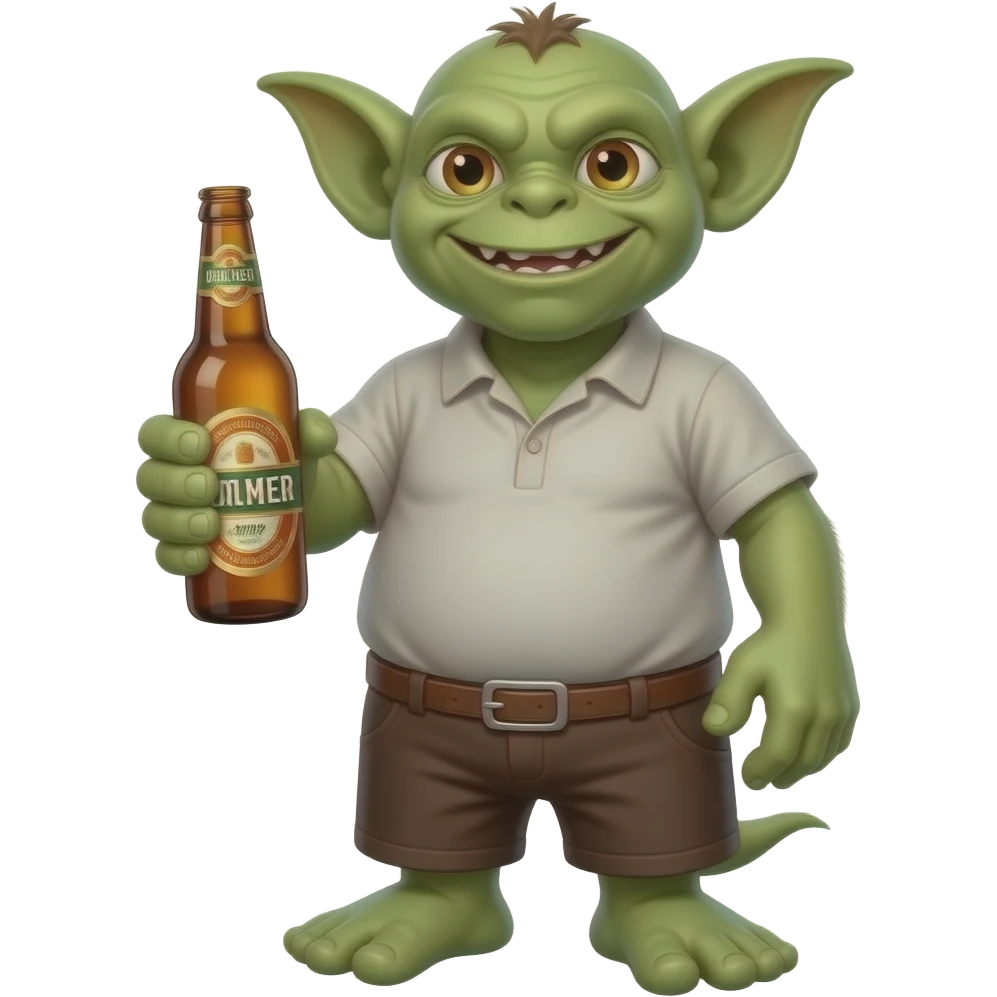 Gremlins avce une bouteille de bière à la mains emoji