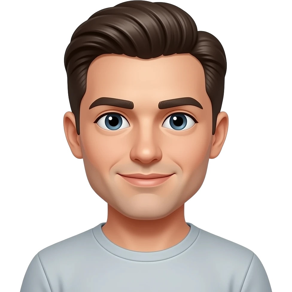 Nerdy handsome man with slicked back hair emoji