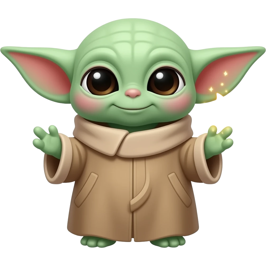 Yoda bebek versiyonu ve büyü yapıyo emoji