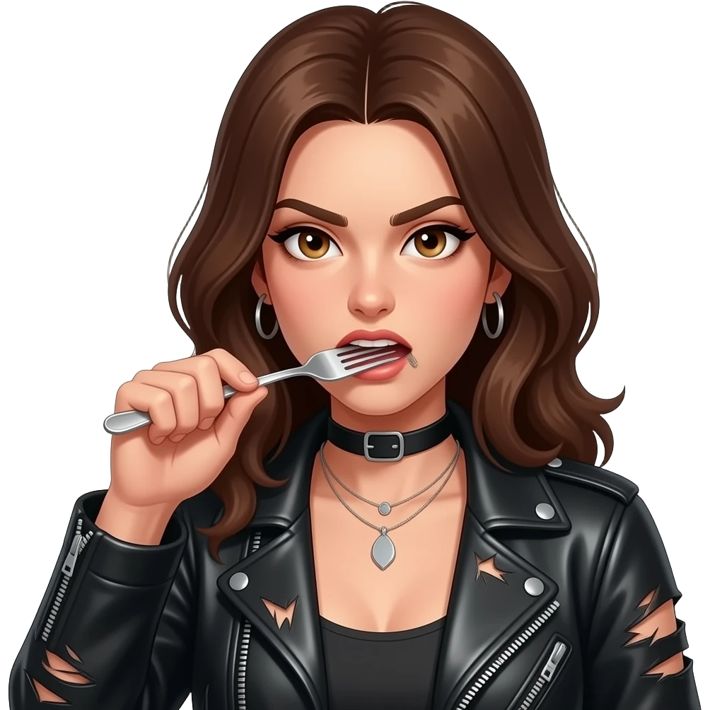 Brown hair baddie girl eating hand you know what iam talking emoji