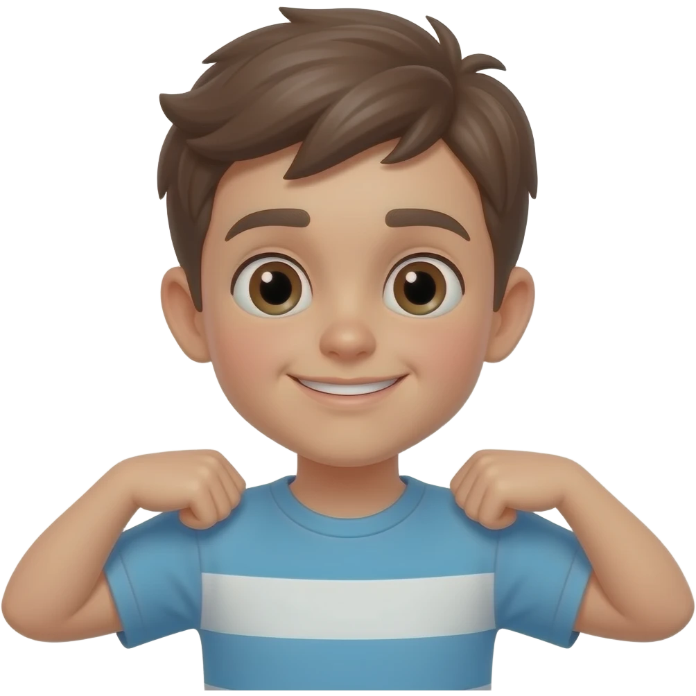 Boy shrugging his shoulder with 6 on left shoulder and 7 on right shoulder emoji