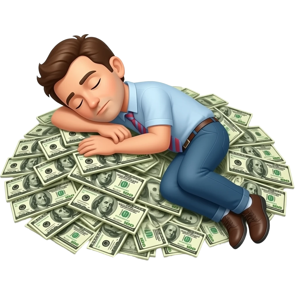 Ek man paisa ke upar so raha hai emoji