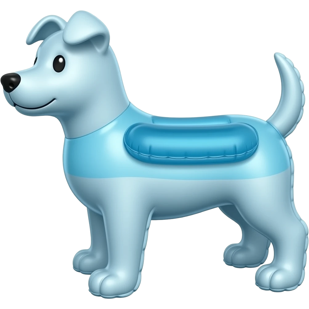 make a dog using a inflatable pool float, make it in an emoji style emoji