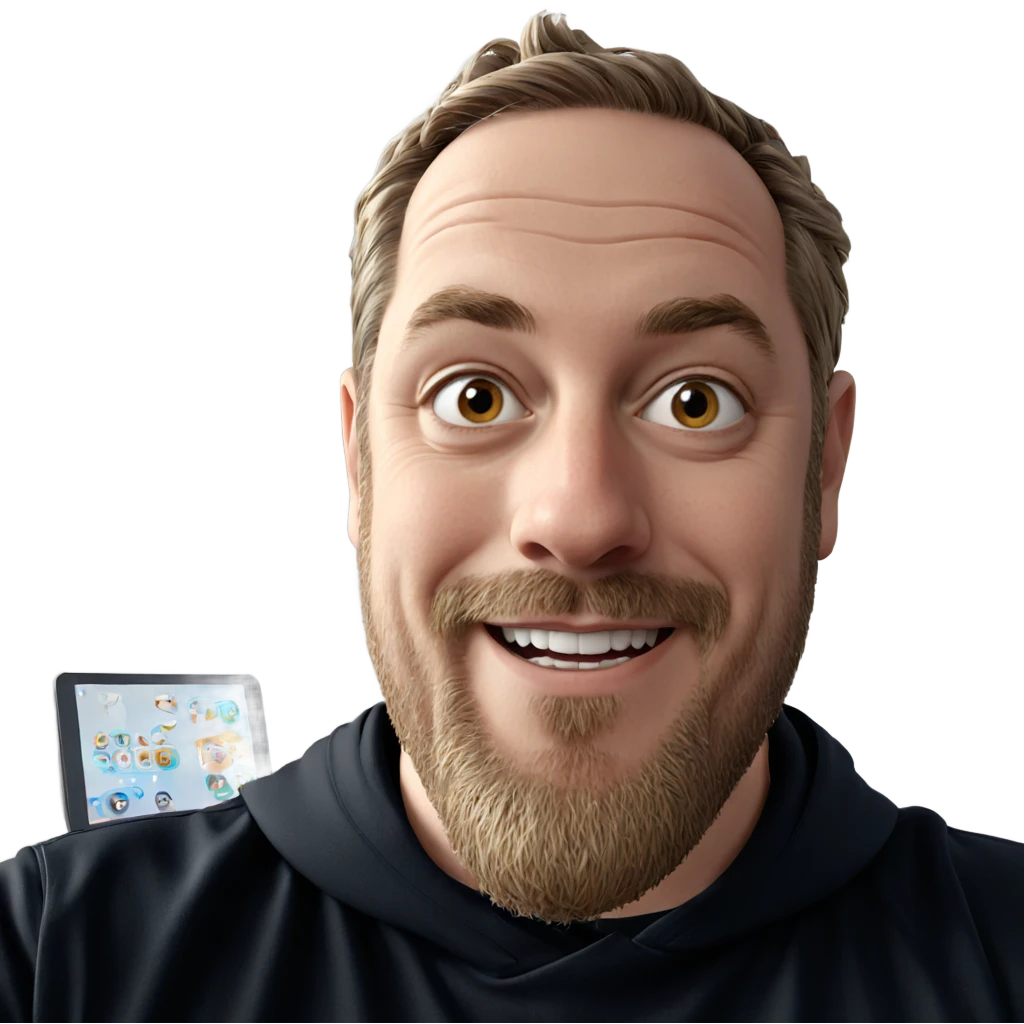 smiling boy with beard portrait emoji