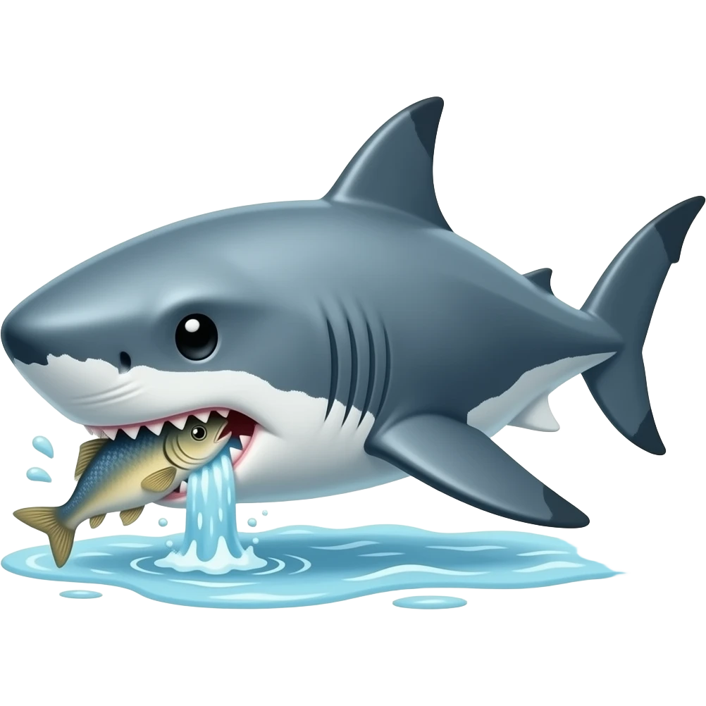 A shark eating a emoji