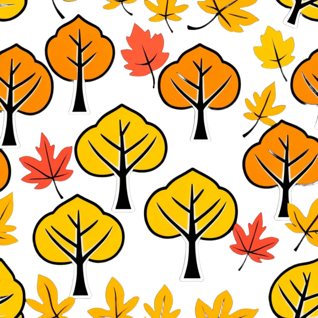 tree in the fall with colorful autumn leaves emoji