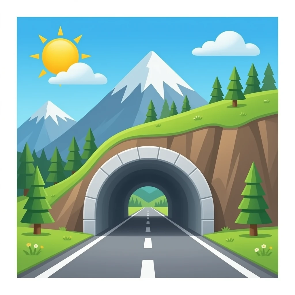 a tunnel inside the mountain emoji