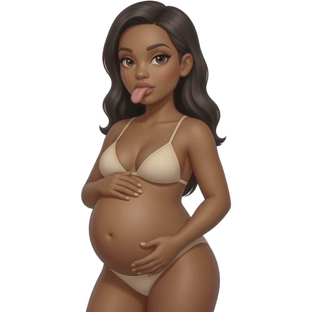 Cunnlingus Black pregnant woman nude orgie emoji