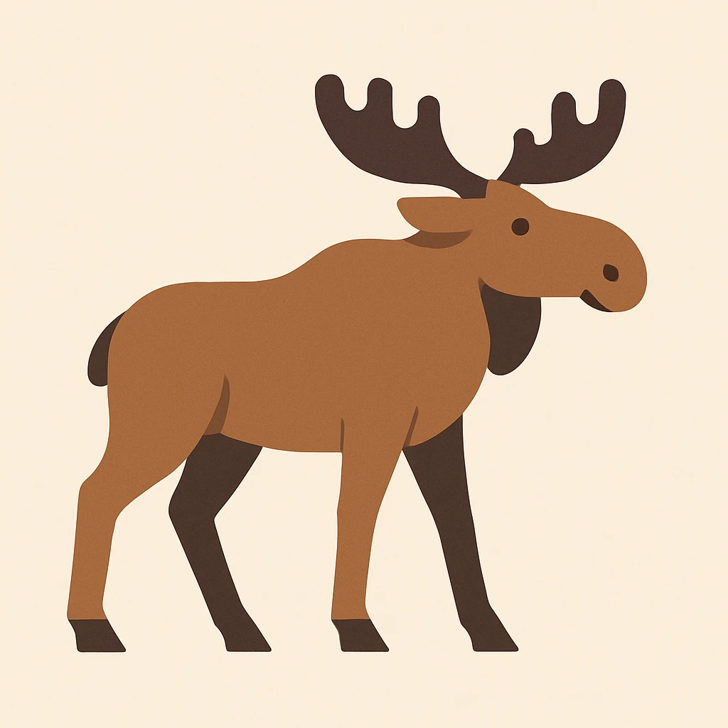 Flat design style moose emoji